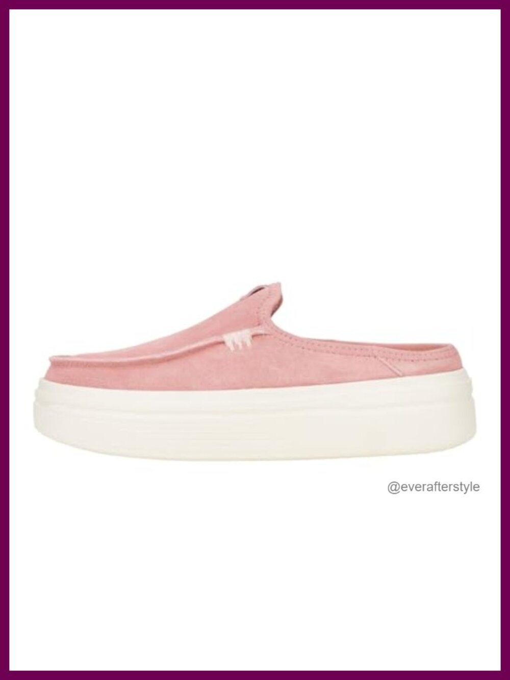 HEYDUDE Austin Lift Suede Platform Mule Slip On Comfort Shoe